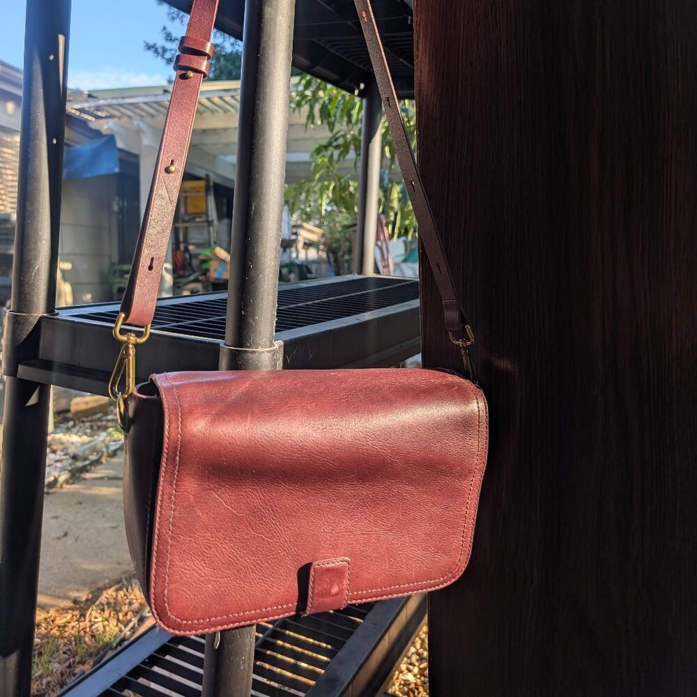 Burgundy Madewell Transport Flap Shoulder Bag